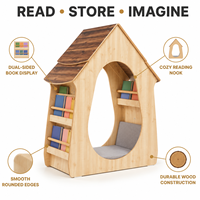 Solución para Rincón de Lectura, Muebles de Madera para Guardería y Preescolar, Estantería para Libros, Asientos, Almacenamiento para Aula, Paquete Infantil con Certificación CE