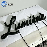Lettres rétroéclairées avec finition peinture noire, certifiées CE et RoHS, enseignes rétroéclairées pour entreprises