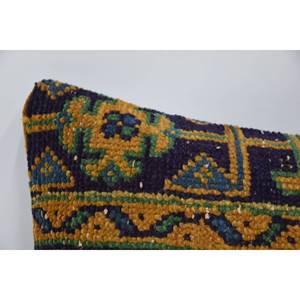 Multicolor Bohemian Wool Pillow 12x24 Inches Portable with Square Pattern Tufted Woven for <b>Bedding</b> Sofa Use for Christmas - Product Image 2