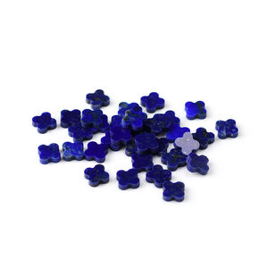 Pierres précieuses naturelles de Lapis Lazuli de haute qualité trèfle à quatre feuilles bleu Double face plat lâche pierre précieuse coupée en gros - Product Image 6