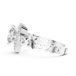 Bague de fiançailles tendance pour femme en argent sterling 925 plaqué rhodium avec diamant solitaire de 1,30 ct cultivé en laboratoire, certifié EF VS1, Harmonic - Product Image 2