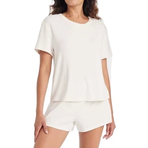 Vente en gros 100% coton Ensemble short deux pièces pour femmes Respirant et doux Ensembles courts pour femmes d'été - Product Image 6