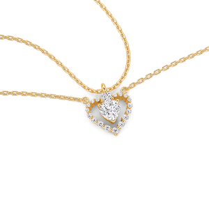 Conjunto de Collares de Amistad con Corazón Dividido en Plata de Ley Jeulia con Detalles de Perlas y Diamantes - Product Image 4