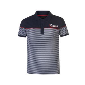 Chemise polo de golf à manches courtes décontractée pour hommes en plein air à motif de rayures de couleur personnalisée pour l'été Design patchwork ajusté respirant - Product Image 1