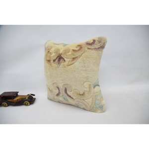 หมอนผ้าแคนธ่าขนสัตว์สีเบจผ้าแคนต้าสุดหรู16x16นิ้วหมอนอิงลายดอกไม้แนววินเทจฟฟูมสำหรับปูพื้นผ้าทอ18X18ตาราง - Product Image 4