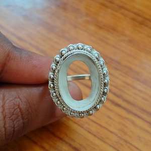 Plata de Ley 925 auténtica, 8x10mm, ajuste de bisel, diseño de cuentas, anillo de compromiso de montaje semi, chapado en oro de 14K, hecho a mano, personalizado para mujer - Product Image 6