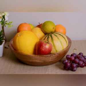 Tazón de Madera de Acacia Hecho a Mano con Estilo Rústico y Revestimiento de Esmalte, con Impresión Audaz, para Vajilla Ecológica y Regalos - Product Image 1