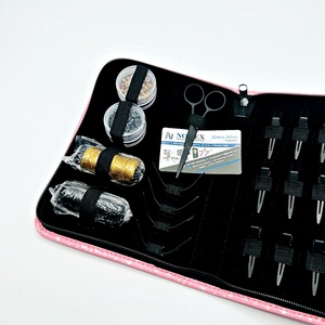 Kit de herramientas de extensión de cabello rosa a precio de venta de fábrica, pinzas para el cabello, cajas de cuentas, hilos y tijera, acero sostenible de alta calidad - Product Image 4