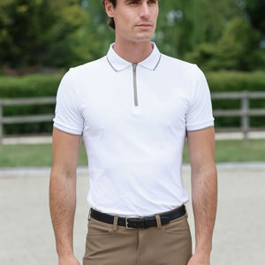 Camiseta de equitación de manga corta para hombre, ligera, elástica y transpirable, fabricada a medida por un fabricante de ropa ecuestre. - Product Image 4