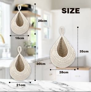 Handmade High Grade Bohemian Design Kitchen Pantry Organizer Cotton Rope Wall <b>Hanging</b> <b>Storage</b> Customizable Size Home Decoration - Product Image 5
