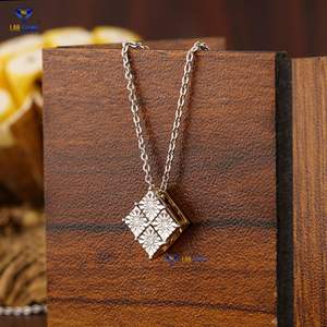 จี้เพชรทรงกลมสุดสุกใส0.072 TDW ที่ผ่านการรับรองสีเหลืองทอง/เครื่องประดับเพชร CVD ที่ไม่ผ่านการรับรอง - Product Image 2