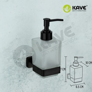 Distributeur de savon liquide en acier inoxydable noir PVD Distributeur de savon mural de luxe pour salle de bain et cuisine Design moderne et durable - Product Image 6