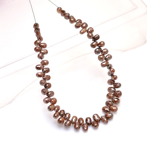 Diamantes Marrones Finos AAA+ de 3x4mm-3x5mm, Corte Facetado en Forma de Lágrima, Piedras Preciosas Naturales Sueltas para Joyería - Product Image 2