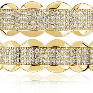 Dientes personalizados VVS Moissanite Grillz 14K oro y plata 925 Hip Hop estilo Vintage Unisex para hombres diamante helado gran idea de regalo - Product Image 3