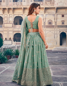 Designer Georgette Broderie Style Lehenga Choli Traditionnel Indien Meilleur Fabrication Prix de Gros - Product Image 3