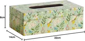 Boîte à mouchoirs en bois MDF écologique avec couvercle floral en résine Porte-mouchoirs naturels et élégants - Product Image 2