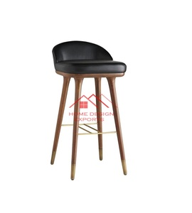 Tapicería de cuero de lujo Moderno Club Bar Muebles Silla alta Mostrador Cocina Alta Silla de cuero moderna - Product Image 1