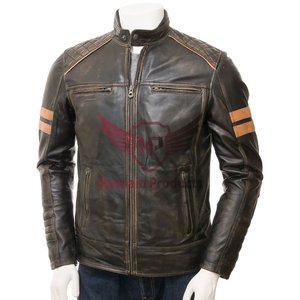 Chaqueta de motorista de cuero de alta calidad hecha a medida para hombre, estilo distintivo único con atractivo atemporal, nueva condición - Product Image 1