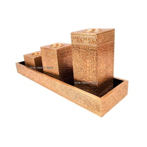 STAR CRAFTS INDE Bougeoir cylindrique en bois de décoration de mariage en gros fabriqué à la main bougie parfumée décorations de mariage - Product Image 2