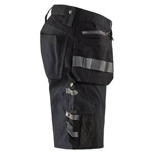 Pantalones cortos de seguridad reflectantes amarillos de alta visibilidad con cintura elástica para hombres, pantalones cortos de trabajo de carga de construcción ligeros - Product Image 5