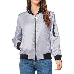 Chaqueta de primavera a la moda para mujer, cortavientos impermeable, cierre de cremallera, prendas de vestir tejidas transpirables, chaquetas de mujer con logotipo personalizado - Product Image 5