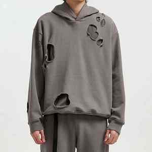 Haute qualité hommes en détresse sweats à capuche mode Logo léger Durable respirant confortable utilisation quotidienne Logo sweats à capuche pour hommes - Product Image 6