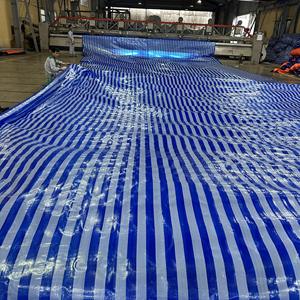 Premium PE <b>Tarpaulin</b> Blue and <b>White</b> Striped High Durability Heavy Duty Large Capacity Color Options Size Options Tarp - Product Image 5