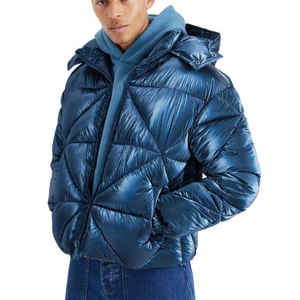 Chaqueta Acolchada Ligera con Cierre para Hombre, Diseño de Primera Calidad, Color Sólido, Impermeable, Transpirable, con Capucha Bordada - Product Image 1