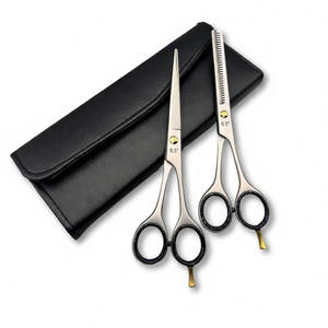 Ciseaux de barbier super résistants en acier inoxydable à haute teneur en carbone, les plus vendus, avec étui et repose-doigts amovible - Product Image 2