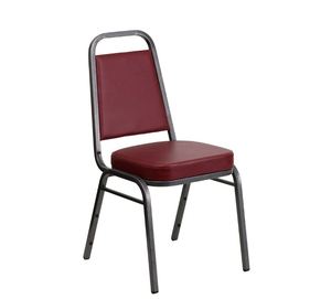 Silla de banquete de metal contemporáneo dorado duradero con diseño apilable y asiento de espuma acolchada para uso en hoteles y pasillos - Product Image 1