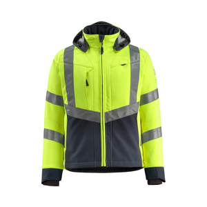 Chaqueta DE TRABAJO Softshell larga de invierno para hombre con capucha y cierre de cremallera estilo callejero decoración bordada servicio OEM - Product Image 1