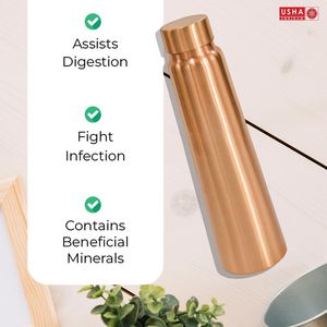 SOLID COPPER DRINKING WATER <b>BOTTLE</b> 950ML REAL MANUFACTURER SHINY <b>BRUSHED</b> WATER <b>BOTTLE</b> WITH COMPETITIVE RATES BY HF CRAFTS - Product Image 3