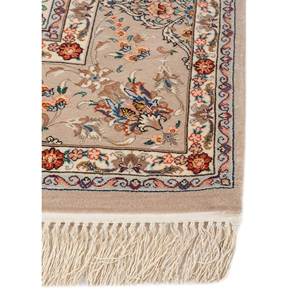 Alfombra Gulmarg Pae-6290 de Lana y Seda Anudada a Mano, con Patrón de Medallón Rojo y Naranja, para Sala de Estar o Pasillo, para Adolescentes - Product Image 4