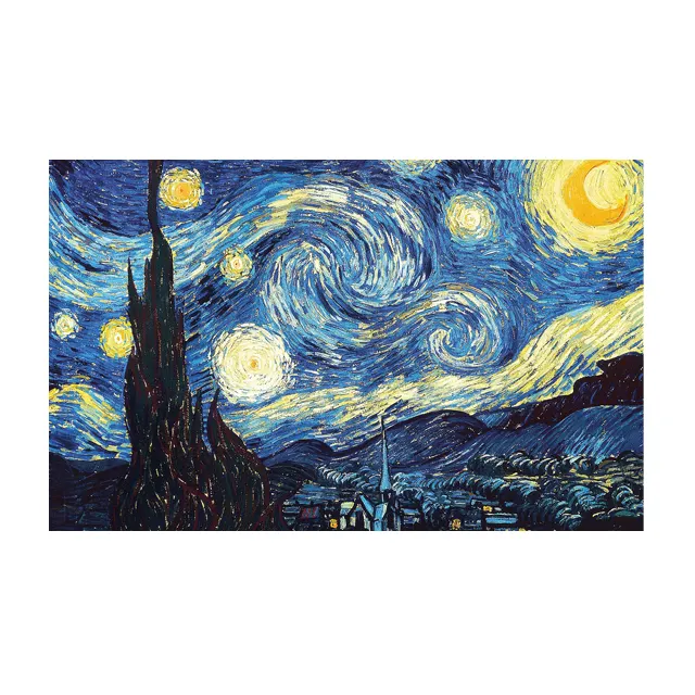 Van Gogh's Starry Night Static Picture Table Reusable Durable Polystyrene Material Holds The Surface With Static Electricity