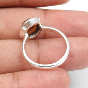 Élégant Ovale Forme Naturel Noir Opale Gemme Solide 925 Bagues En Argent Sterling Fine À La Mode Pierre De Naissance Bijoux Pour Cadeaux - Product Image 4