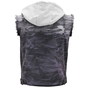 Gran oferta, sudaderas con capucha para hombre, chaleco vaquero, Color gris, sin mangas, chalecos para hombre adulto de calle alta con sudaderas con capucha y bolsillo - Product Image 2