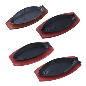 Plancha Teppanyaki de Hierro Fundido con Forma de Pez de Grado Restaurante - para Asar Pescado, Carne, Uso Comercial - Product Image 1