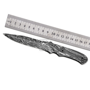 Cuchillo de bolsillo Bushcraft de acero de Damasco de 192 capas hecho a mano, hoja de 25mm, gota de lluvia EDC para exteriores, Diseño de escalera de giro Tang completo OEM - Product Image 2