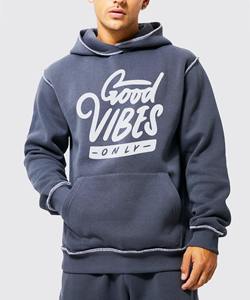 ชุดวอร์มพิมพ์ลายพัฟสำหรับผู้ชายชุดวอร์มแบบซ้อนน้ำหนักมากระบายอากาศได้ดี - Product Image 4