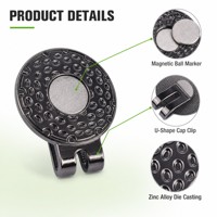 Clip de casquette de golf avec marqueur de balle magnétique 25 mm en alliage de zinc, clip de visière personnalisable avec logo argent, noir, doré pour tournoi ou cadeau