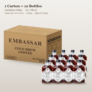 Cold Brew <b>Coffee</b> Ready to Drink 190ml Glass Bottle 100% Arabica Kenya Black Iced <b>Coffee</b> No Sugar Retail Carton 12 Bottles - Product Image 5