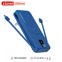 Chargeur portable pour iPhone 22,5 W avec câble intégré, affichage LED, ultra-plat, double AC-02F, batterie Li-Polymère 10000 mAh