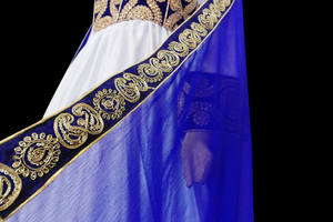 Vestido Afgano Bordado en Blanco y Azul para Novias Pashtun, Ropa Musulmana, Vestido de Noche Mehndi, Traje Tribal Kuchi Banjara - Product Image 4