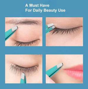 แหนบปลายแหลมสแตนเลสสำหรับคิ้วแบบมืออาชีพสีตามสั่งสำหรับการถอนขนคิ้วที่สวยงามด้ามจับซิลิกอน - Product Image 6