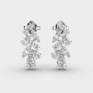 Boucles d'oreilles pendantes en or plaqué or avec plusieurs pierres, moissanite, diamant, pour fiançailles, mariage, boucles d'oreilles à fermoir à pression, argent 925 pour femmes - Product Image 3