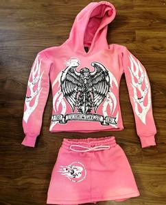 330G 450G100% coton lourd lavé hiver automne Vintage pull à capuche veste hommes pull costume deux pièces ensemble - Product Image 1