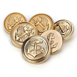 Botones de vástago chapados en metal ecológicos para uniformes ceremoniales Color personalizado y logotipo grabado Tamaño de 15mm - Product Image 5