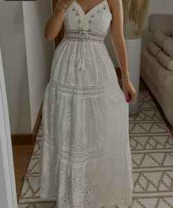 Robe de mariée bohème 100% coton écologique pour femmes Robe longue imprimée chéloïde pour une utilisation décontractée et festive - Product Image 2