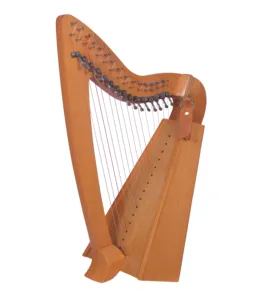 Harpa 15 Senar dengan Tuas Semi Tone | Gevon | Harp Irlandia Celtic Kayu Ash, Kunci Penyetelan, Senar Cadangan, Tas Jinjing & Buku