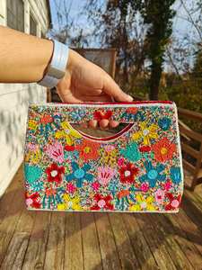 Sac à bandoulière perlé floral pour femmes sac à main de fête printemps été avec pochette perlée colorée sac de messager à la main - Product Image 2